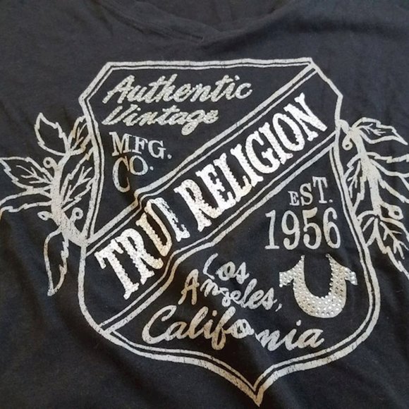 VINTAGE TRUE RELIGION BLACK TSHIRT SIZE LARGE NWT - Picture 4 of 6
